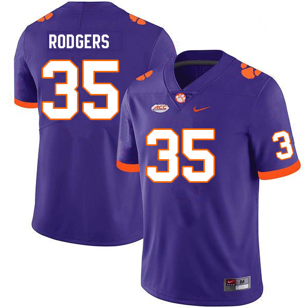 Men #35 Elijah Rodgers Clemson Tigers College Football Jerseys Sale-Purple - Click Image to Close